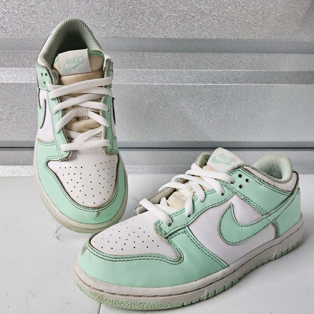 Nike Dunk Low Pre-School Mint Green‎ White Sneakers Youth Shoes Size 2.5Y